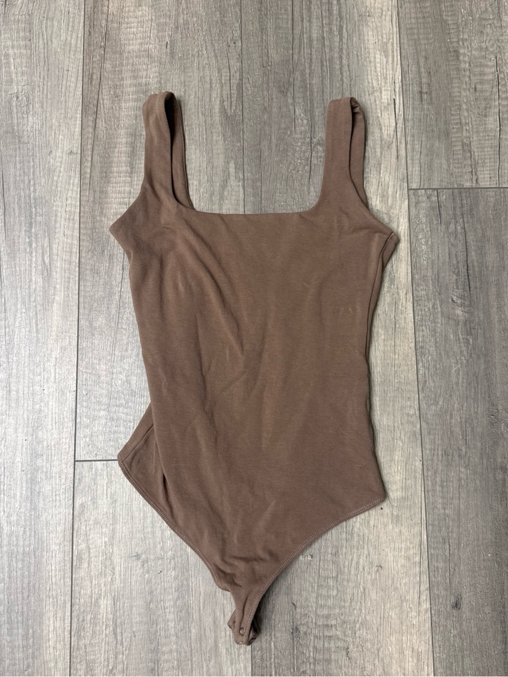 Abercrombie & Fitch Chocolate Brown Square-Neck Bodysuit